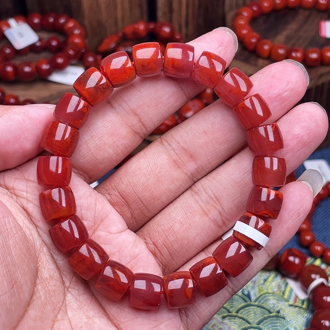 南红玛瑙未镶嵌手链南红瓦西卡10直切