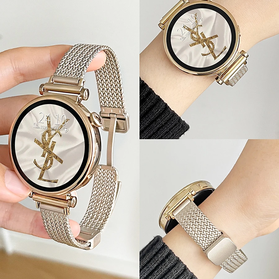 适用gt4表带新款gt5智能手表链watch4/3pro表带女款金属磁吸