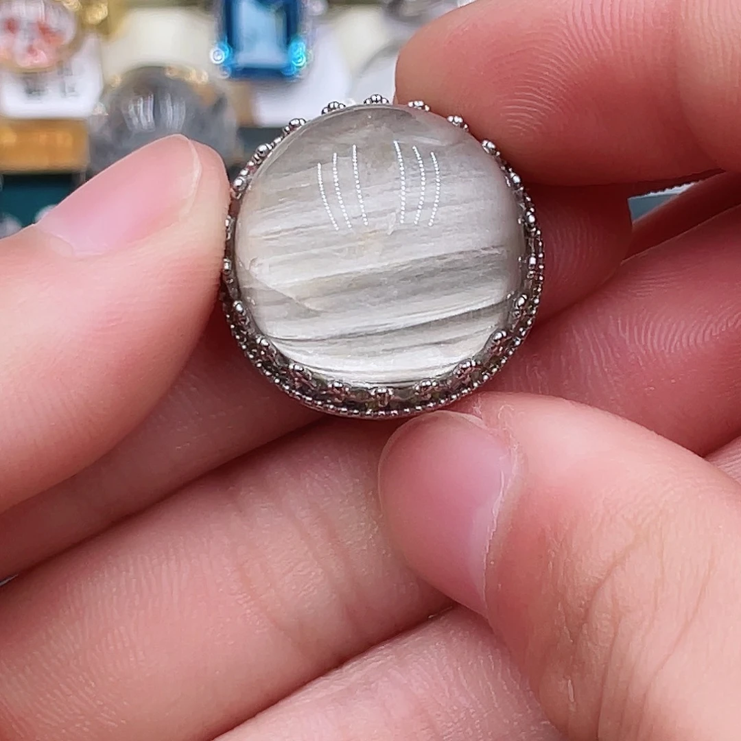 水晶磨合银S925镶嵌磨合