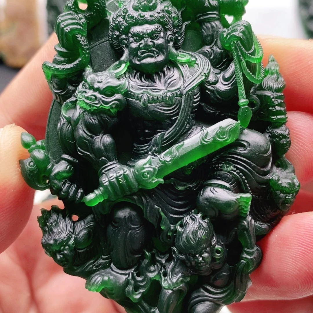 定制翡翠未镶嵌天然翡翠A货不动明王