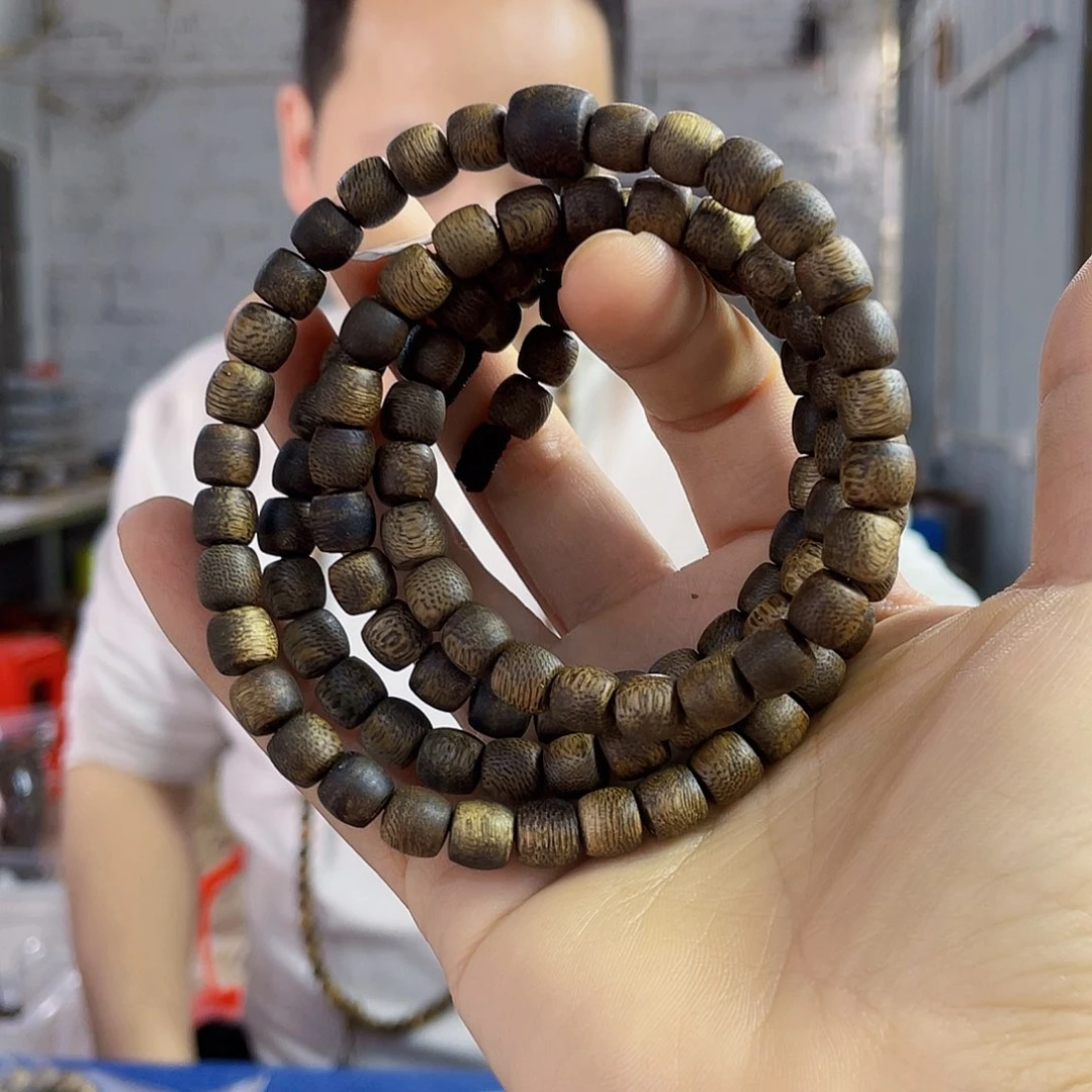 沉香手串棋楠紫罗兰鼓珠长串0.7/18克多样性发一