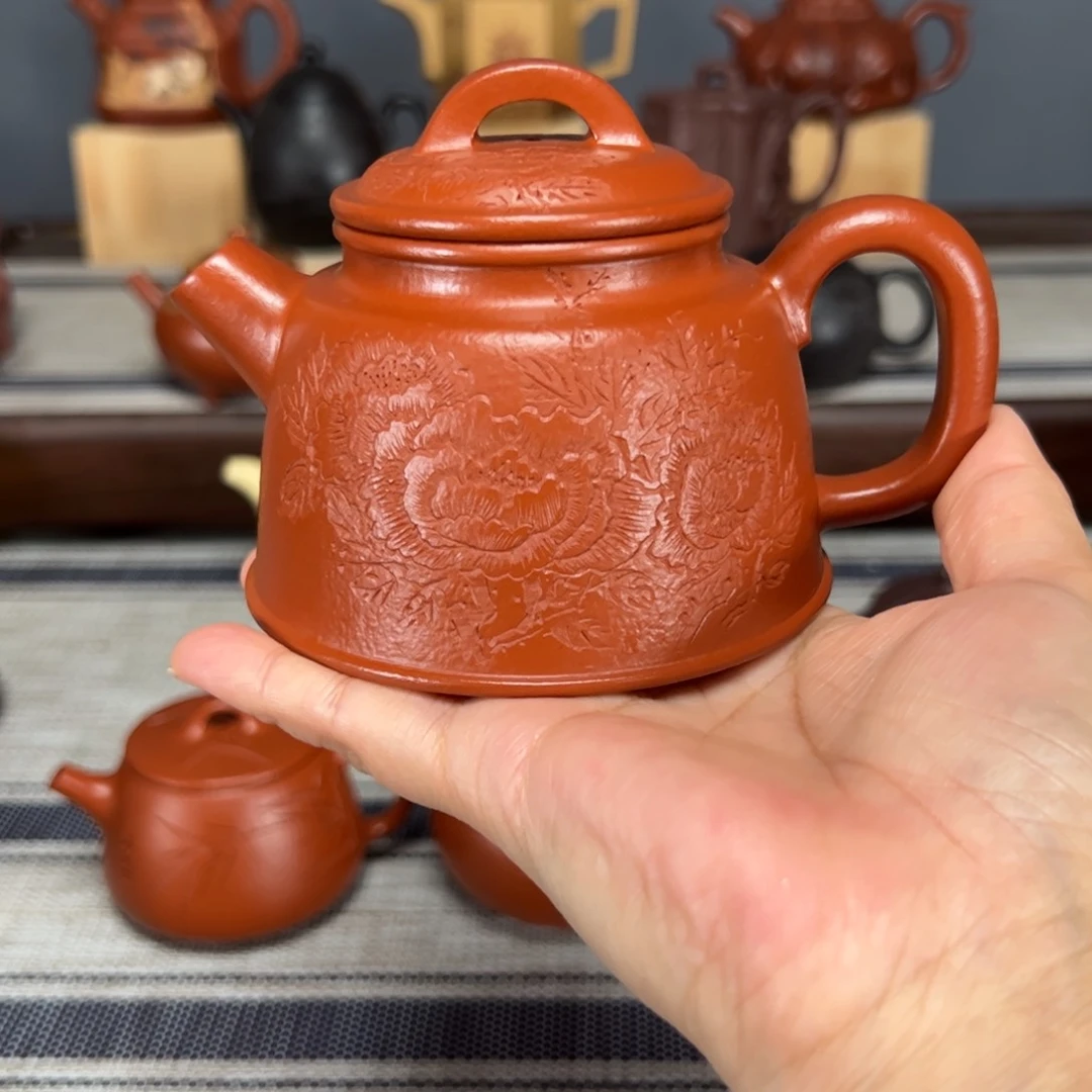 茶壶紫砂?****?朱泥鱼罩壶
