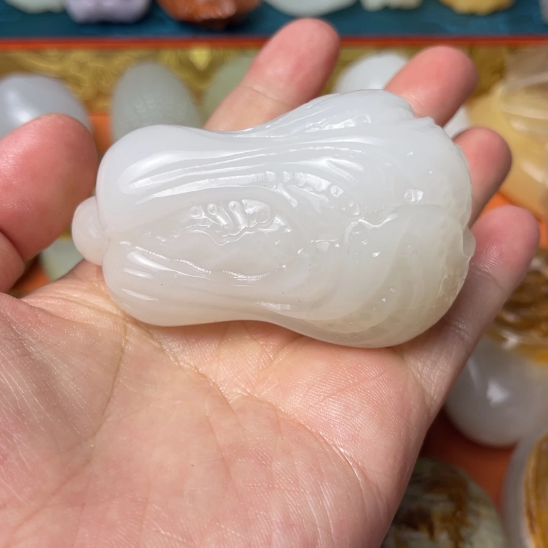 石材天然方解石手把件不退换