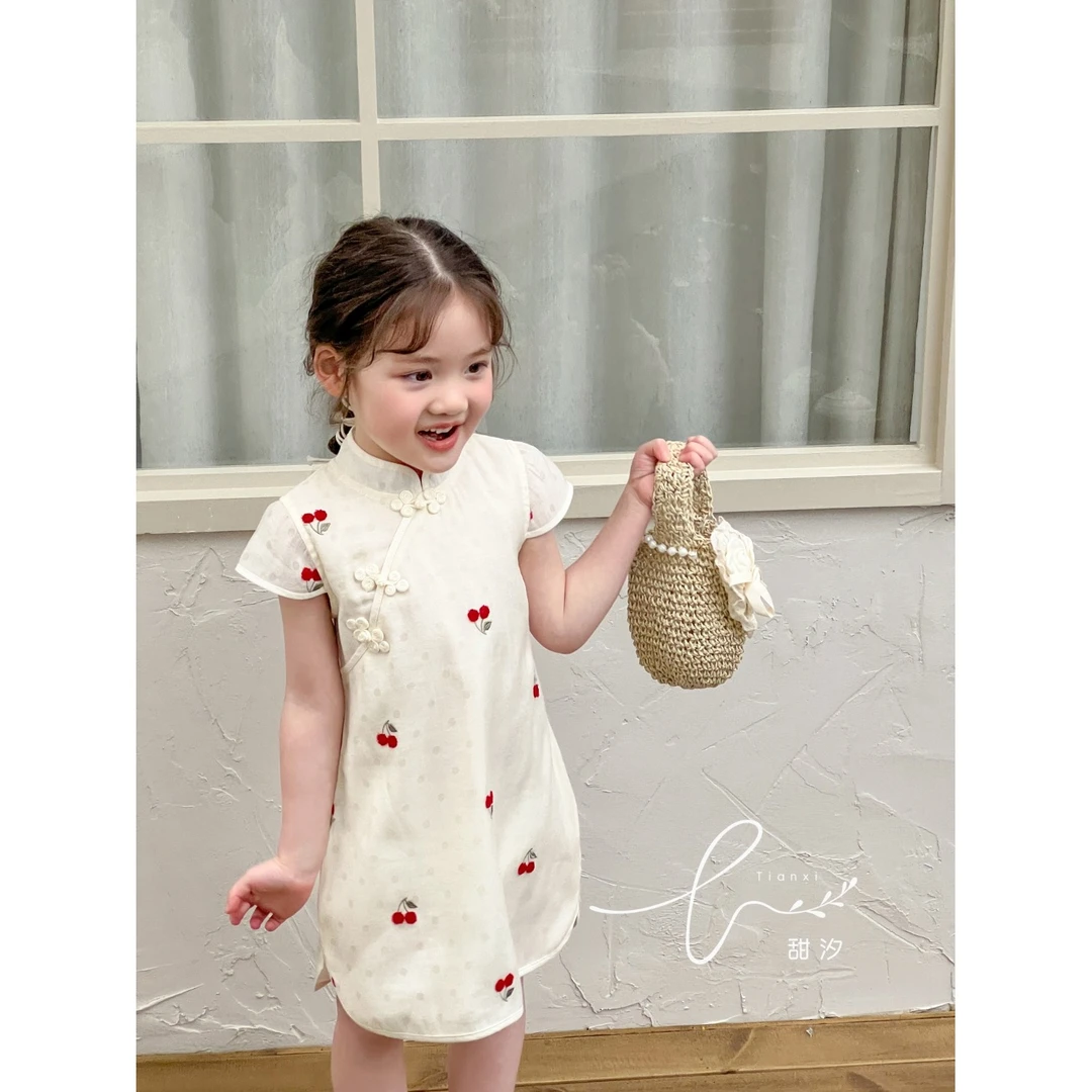 AC346~甜汐·25夏~樱桃旗袍裙86136