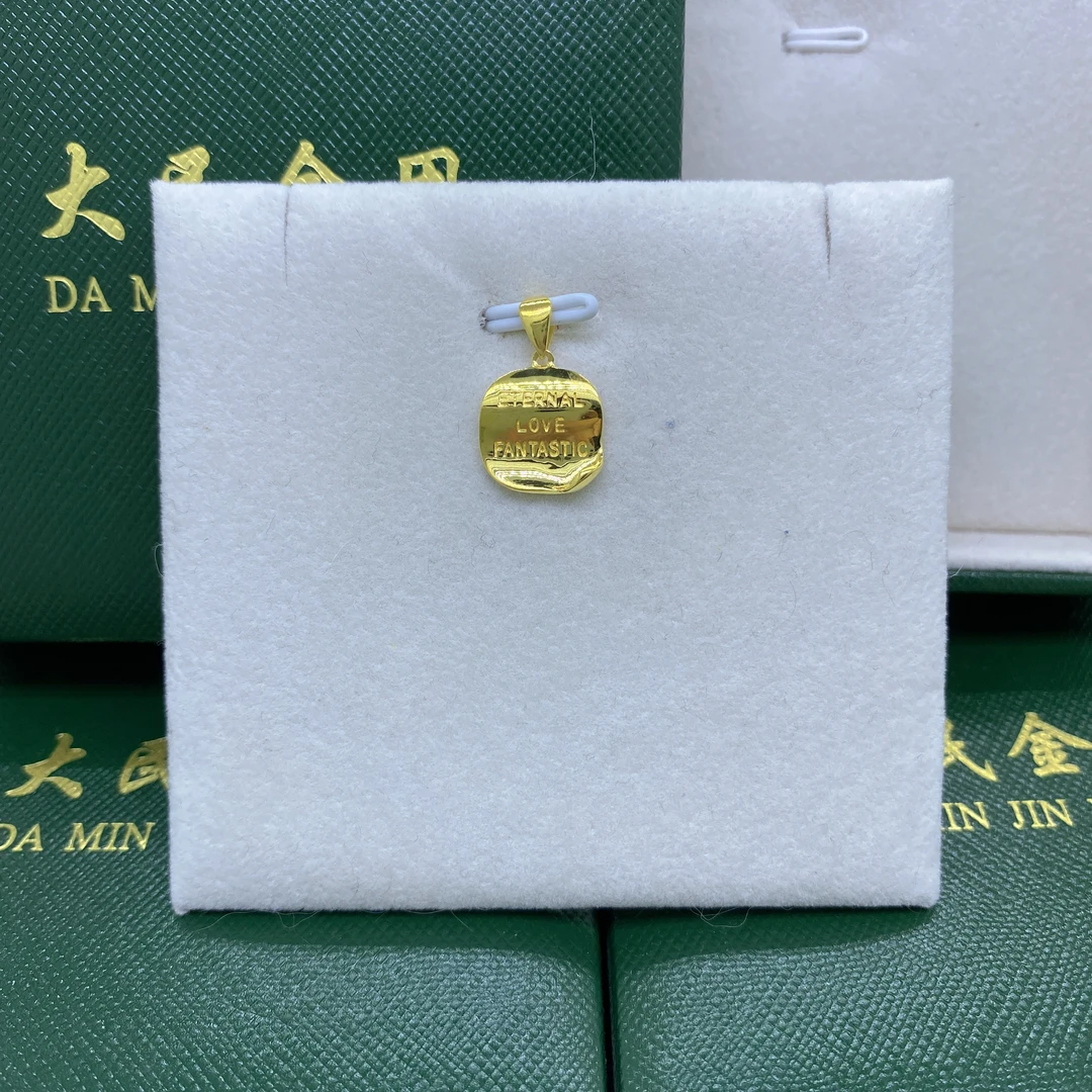 #9532黄18K金Au750小卷边精品吊坠时尚气质素款