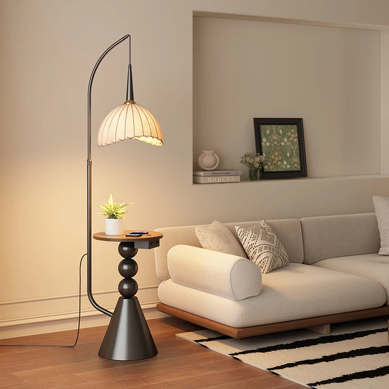 怀旧复古落地灯客厅卧室床头灯沙发旁边几置物立式台灯轻奢北欧风