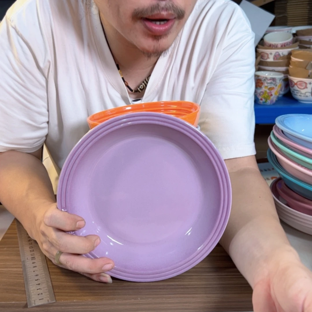 瓷紫罗兰大草帽盘子