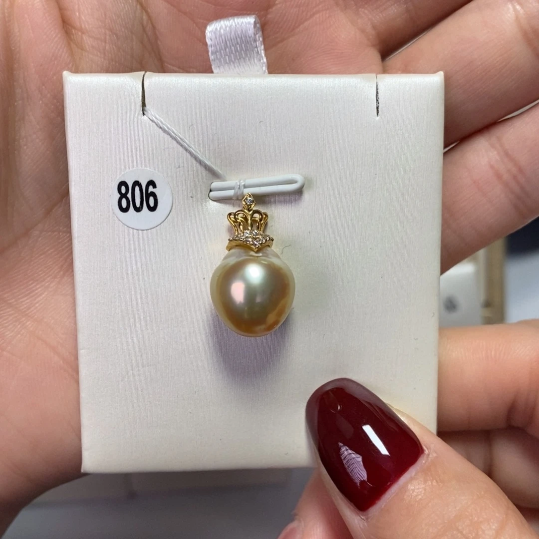 海水珍珠吊坠(不含链)18K金镶嵌
