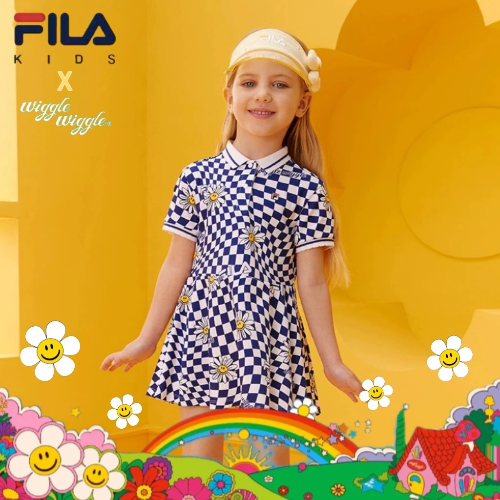 【Wige联名款童装】斐乐儿童时尚女童亲肤公主裙休闲连衣裙童装