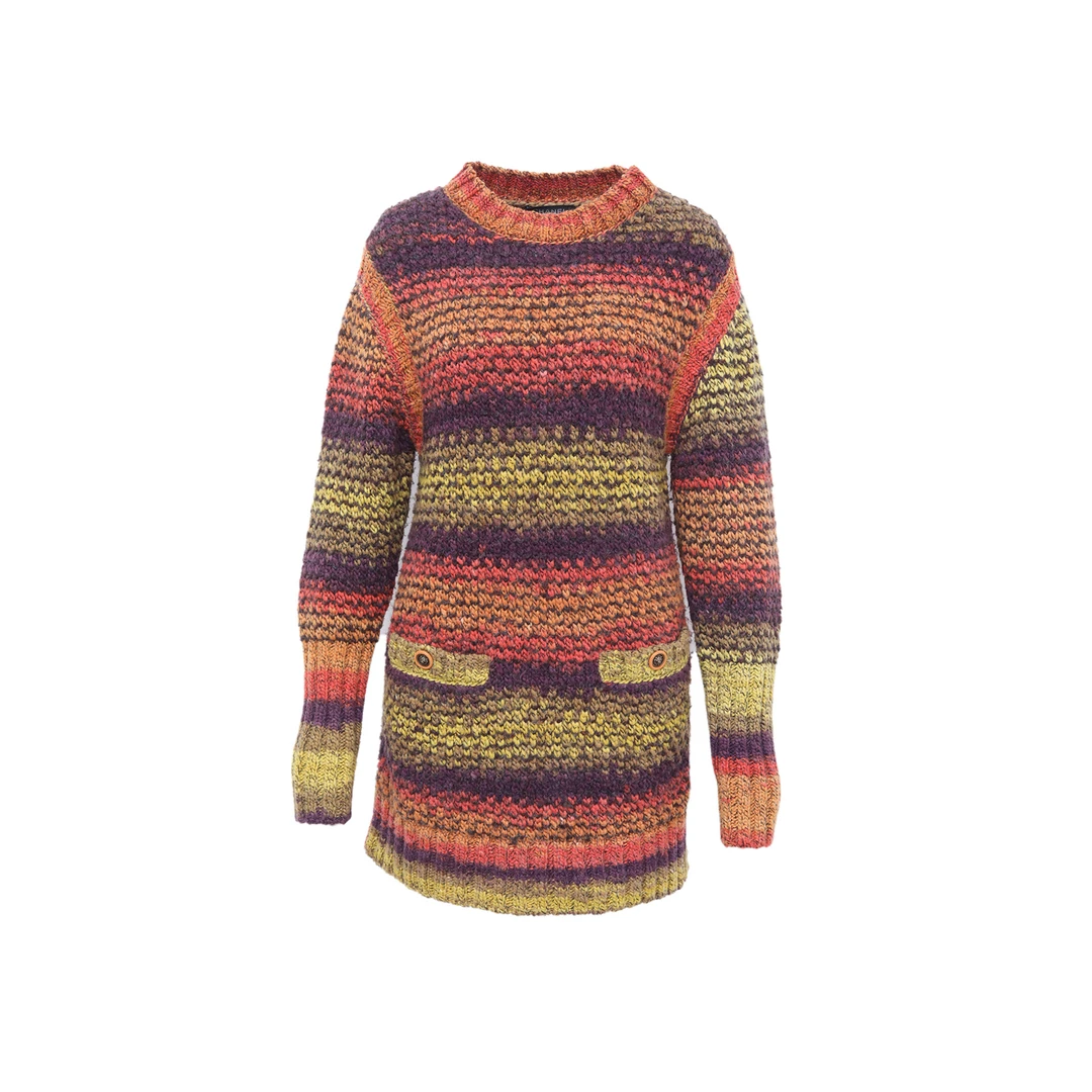 99新 Chanel/香奈儿 小花Jerry活动长袖连衣裙 拼色 常规码36码