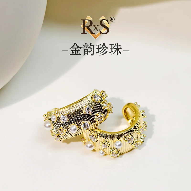 铜合金锆石耳饰 镀K金 K002【金韵珍珠】