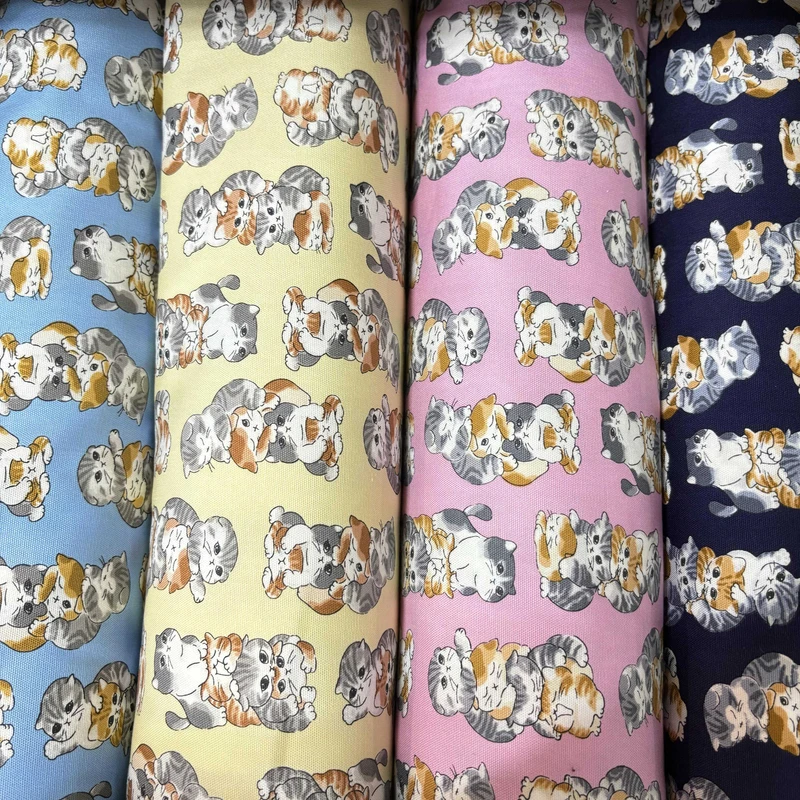 【国内现货】Fuwari 叠叠猫牛津棉面料手工diy布料半米