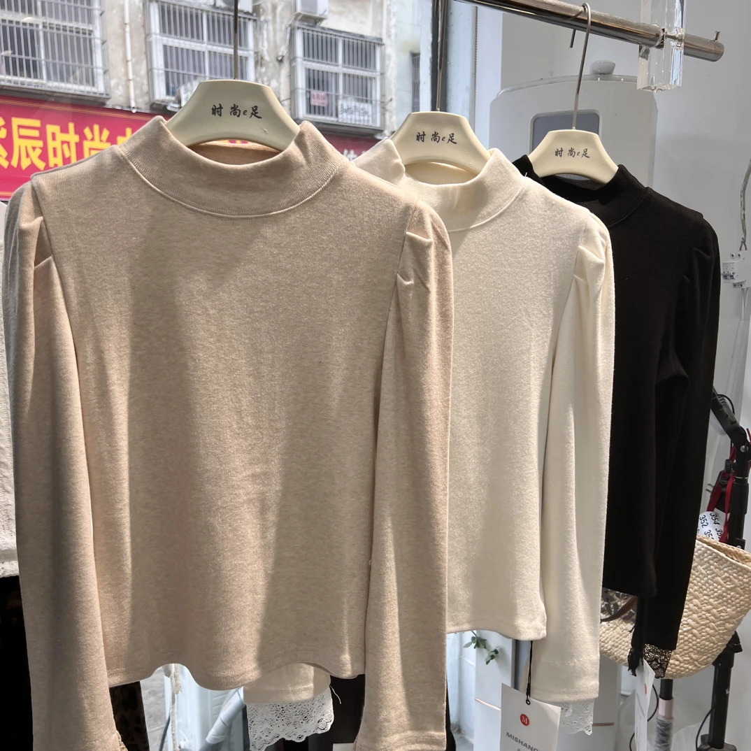 时尚e足2025秋冬新款纯色百搭针织打底衫