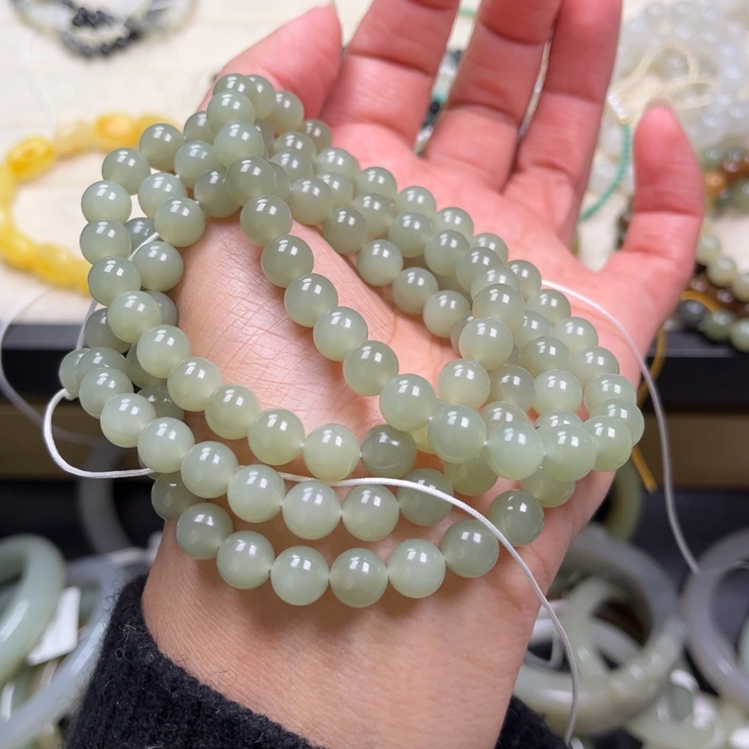 和田玉未镶嵌珠宝半成品长链