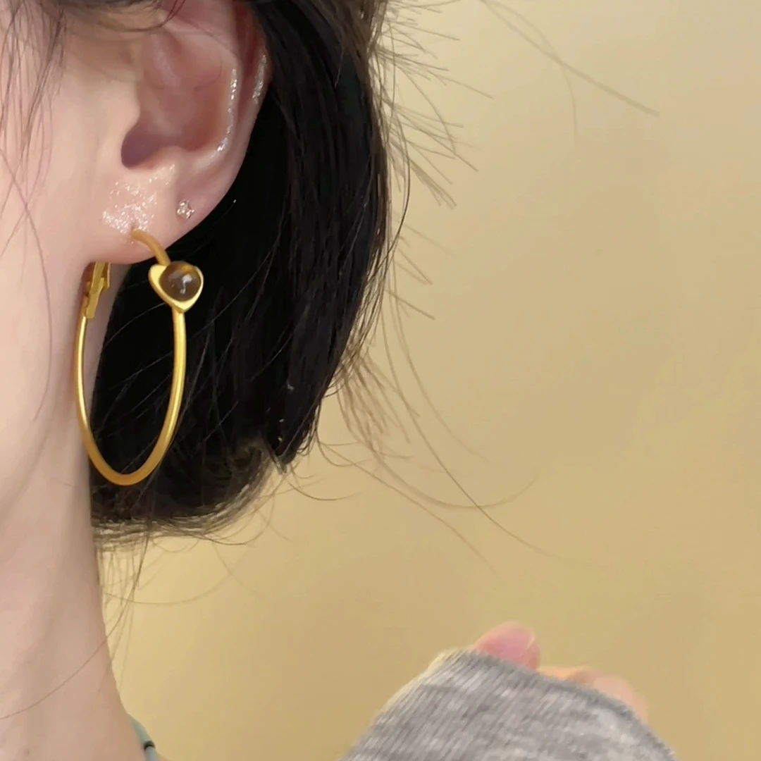 合金耳饰 小众气质日韩耳环复古薄荷曼波耳饰耳饰金色