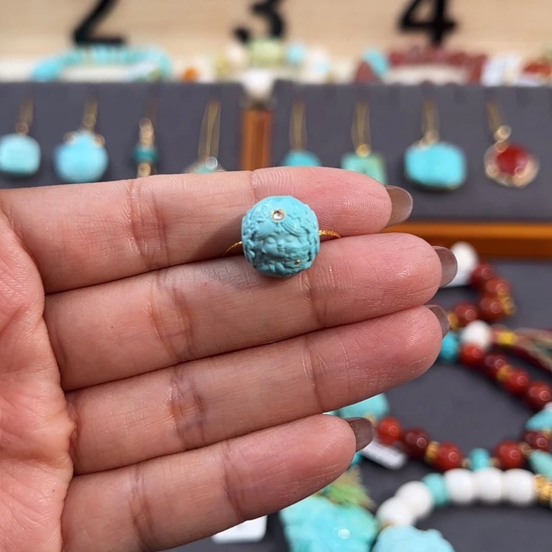 【闪购商品】未镶嵌绿松石把件J****?扎基娘娘配饰