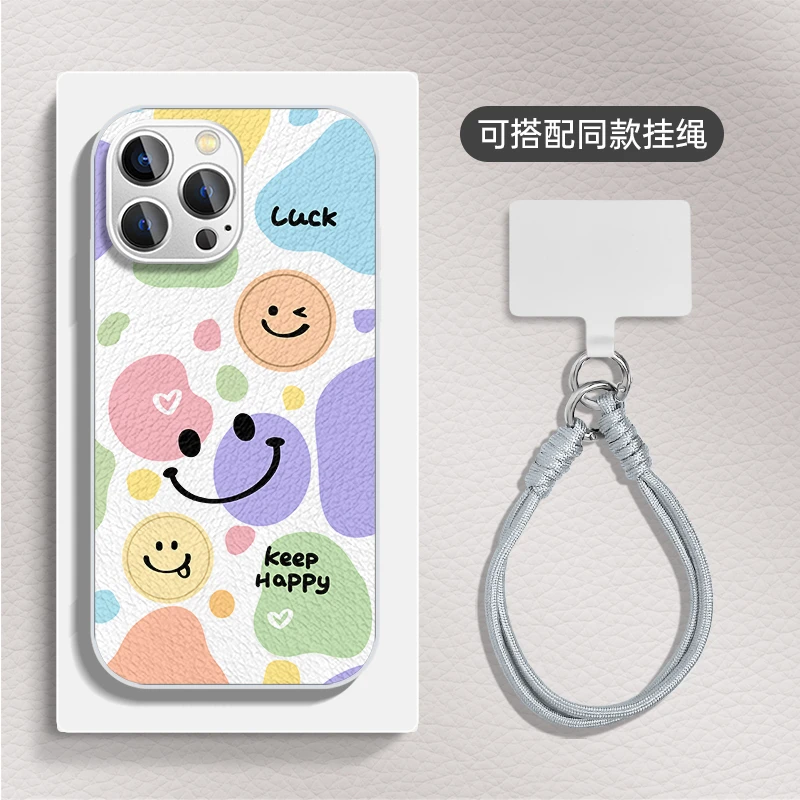 适用于苹果16华为OPPO小米VIVO高颜值新颖潮金属漆小羊皮壳HA0480