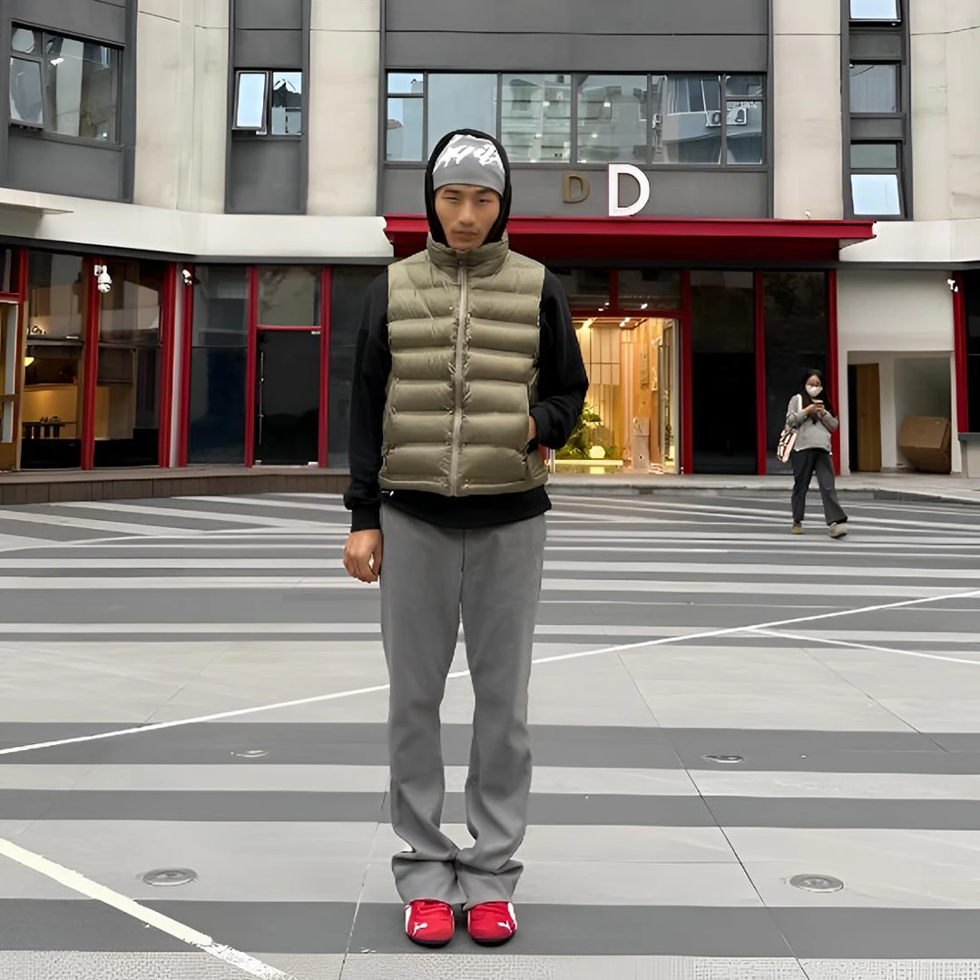 AUTICUP欧美春夏cleanfit下摆开叉垂感宽松阔腿休闲百搭西裤