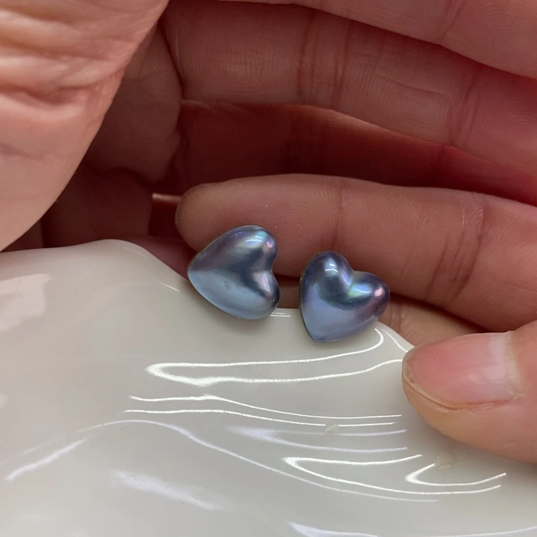 拼合珍珠（马贝珠）耳饰银S925镶嵌