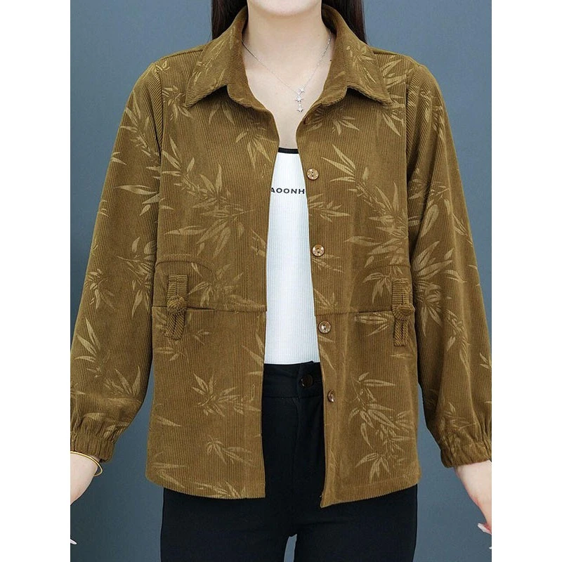 哥弟阿玛施正品秋季新款妈妈装复古显瘦立体压花薄外套洋气减龄韩