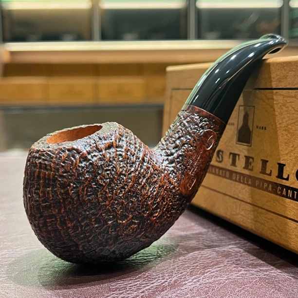 意大利卡斯特罗老古董系列4k手工石楠木烟斗内径21斗深42