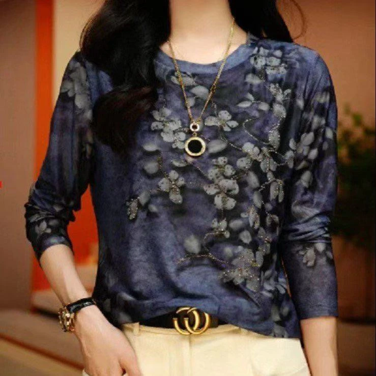 时尚百搭长袖打底衫新款高贵洋气减龄气质T恤女2024秋季