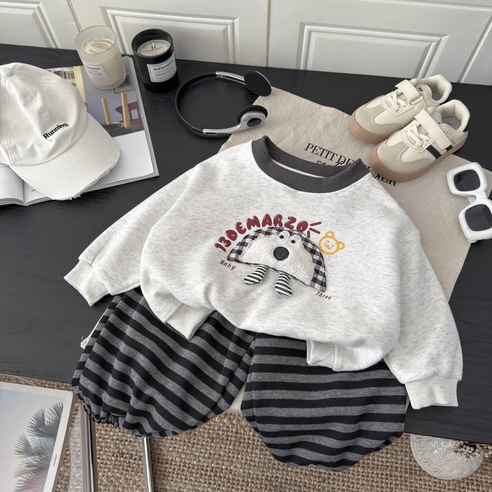 2025秋季新款儿童长袖卫衣韩版休闲裤儿童套装