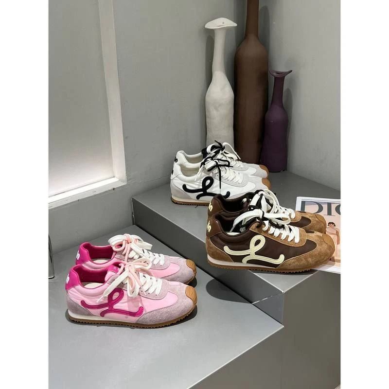 阿甘鞋女2025春季时尚轻便运动休闲百搭拼色平底3.5CM德训鞋