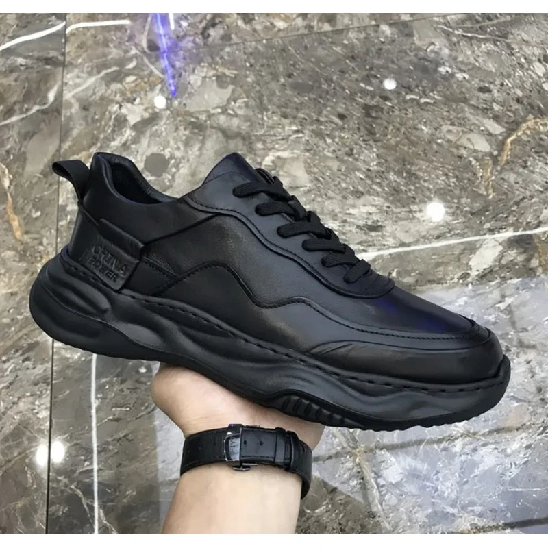 【qbqa联名设计师】百搭男鞋皮鞋高端潮鞋秋季新款系带休闲鞋软底