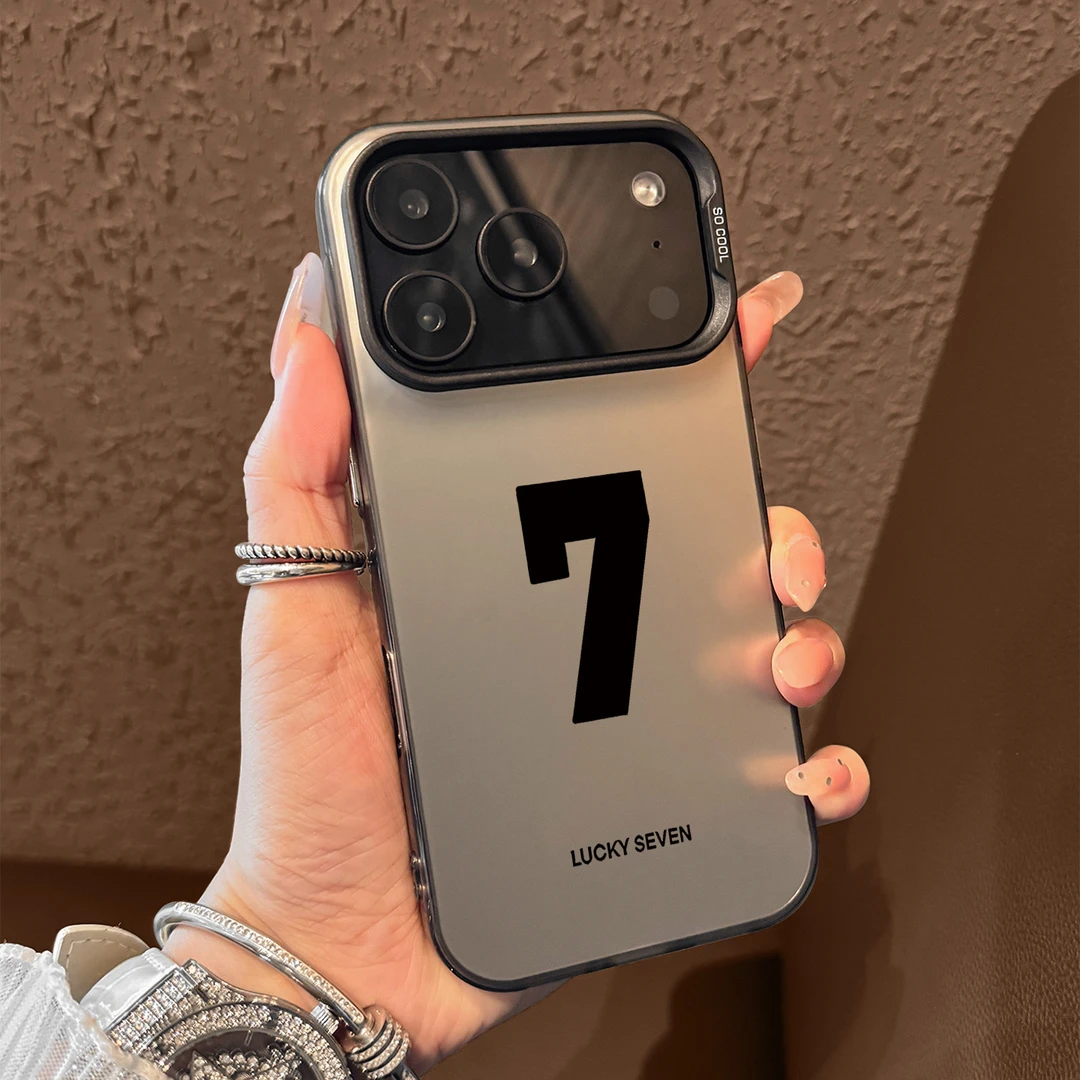 数字7适用iphone17promax手机壳新款彩银17苹果16简约创意高级感