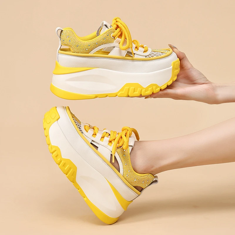 加绒爆款旅游鞋增高厚底百搭时尚潮流老爹鞋运动鞋小白鞋网面透