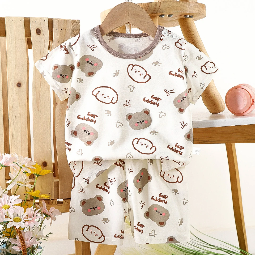 儿童短袖套装纯棉男童T恤宝宝夏季童装女童短裤婴儿衣服夏装洋气