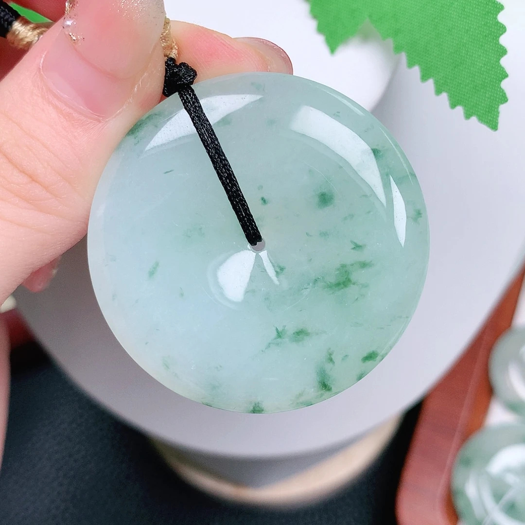 翡翠未镶嵌颈饰平安40.1-6.8