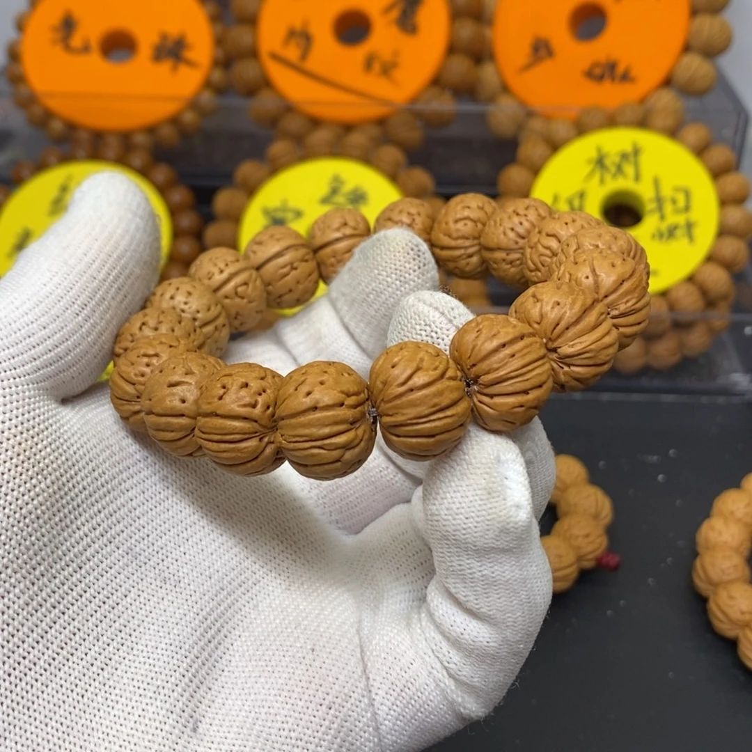 手串桃核树王纽扣板牙脐桃核手串7号