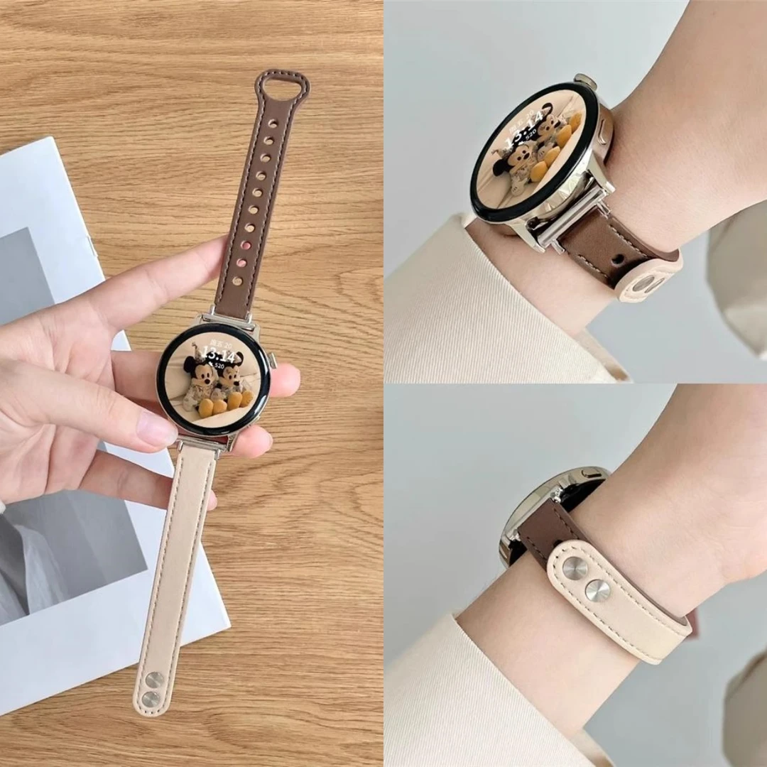适用小米女款S4表带新品xiaomi watchS4真皮腕带41mm小蛮腰高级感
