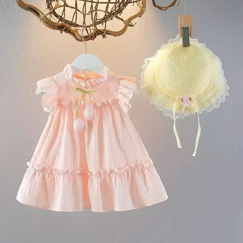 女童2025夏季连衣裙洋气宝宝公主裙纯棉薄款小女孩夏装背心裙子