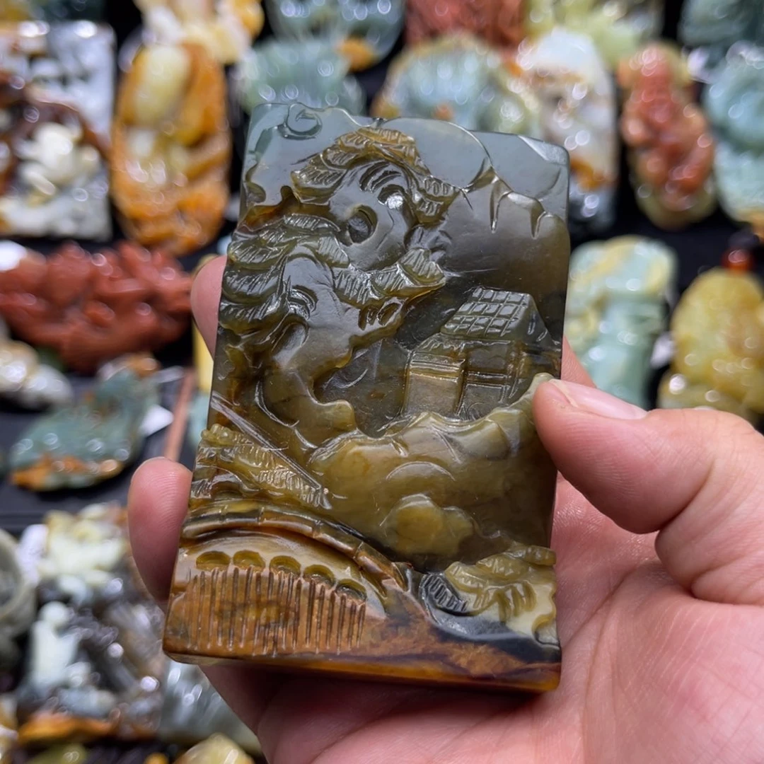 蛇纹石玉未镶嵌颈饰
