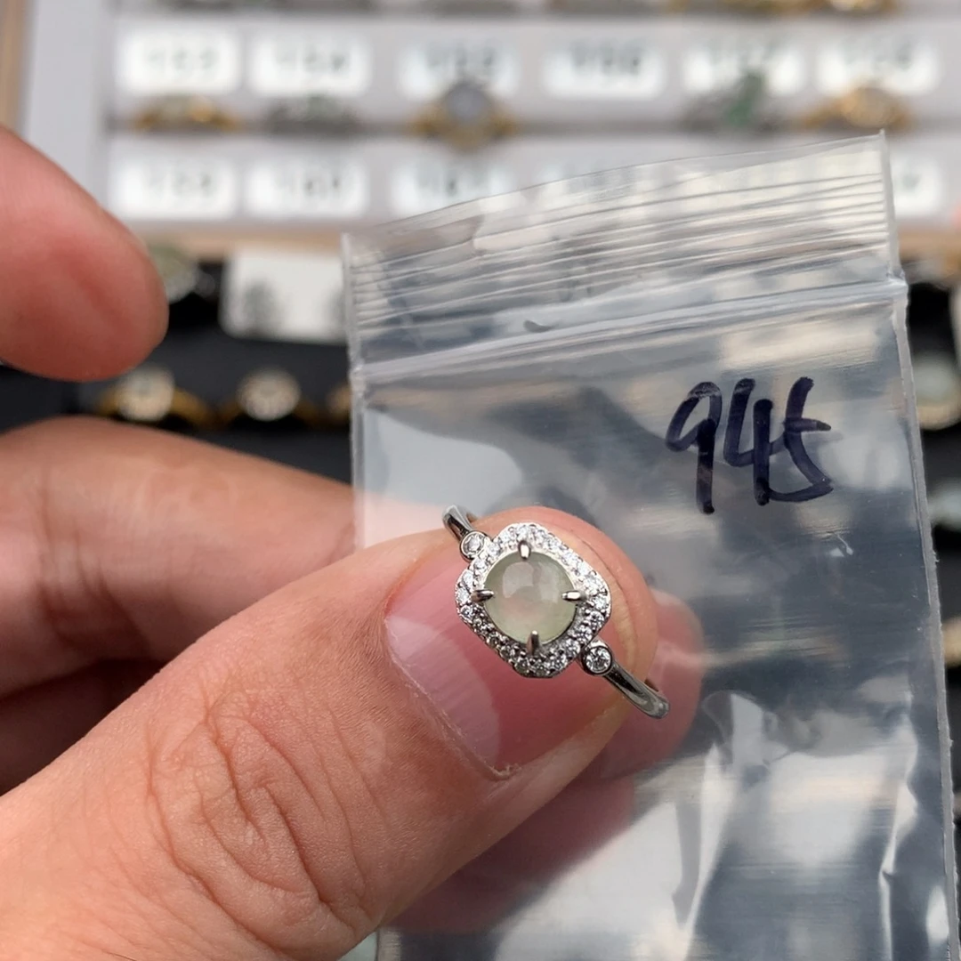 翡翠银S925镶嵌戒圈945