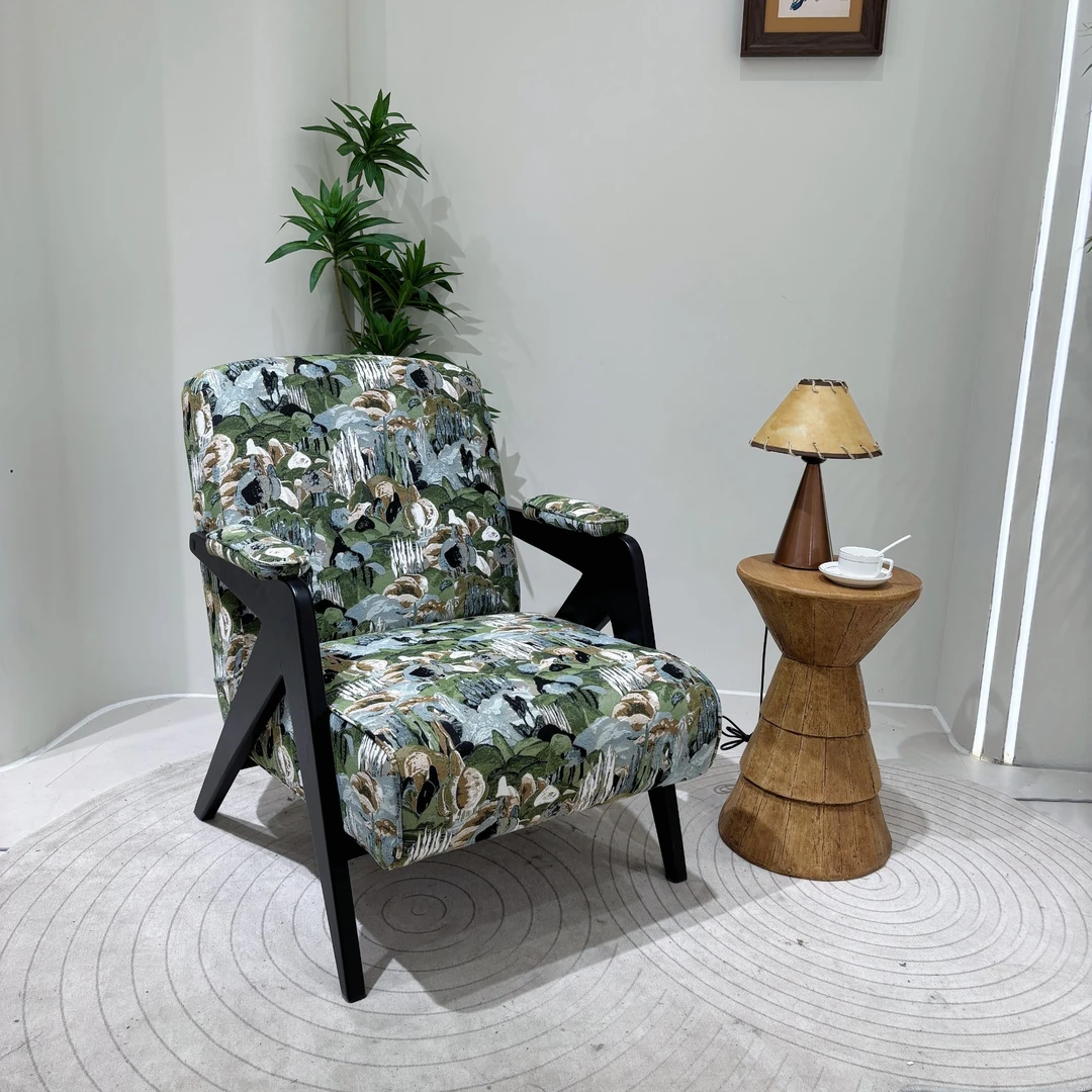 椅家人时尚新颖高定布艺单人家用卧室客厅成人沙发懒人椅