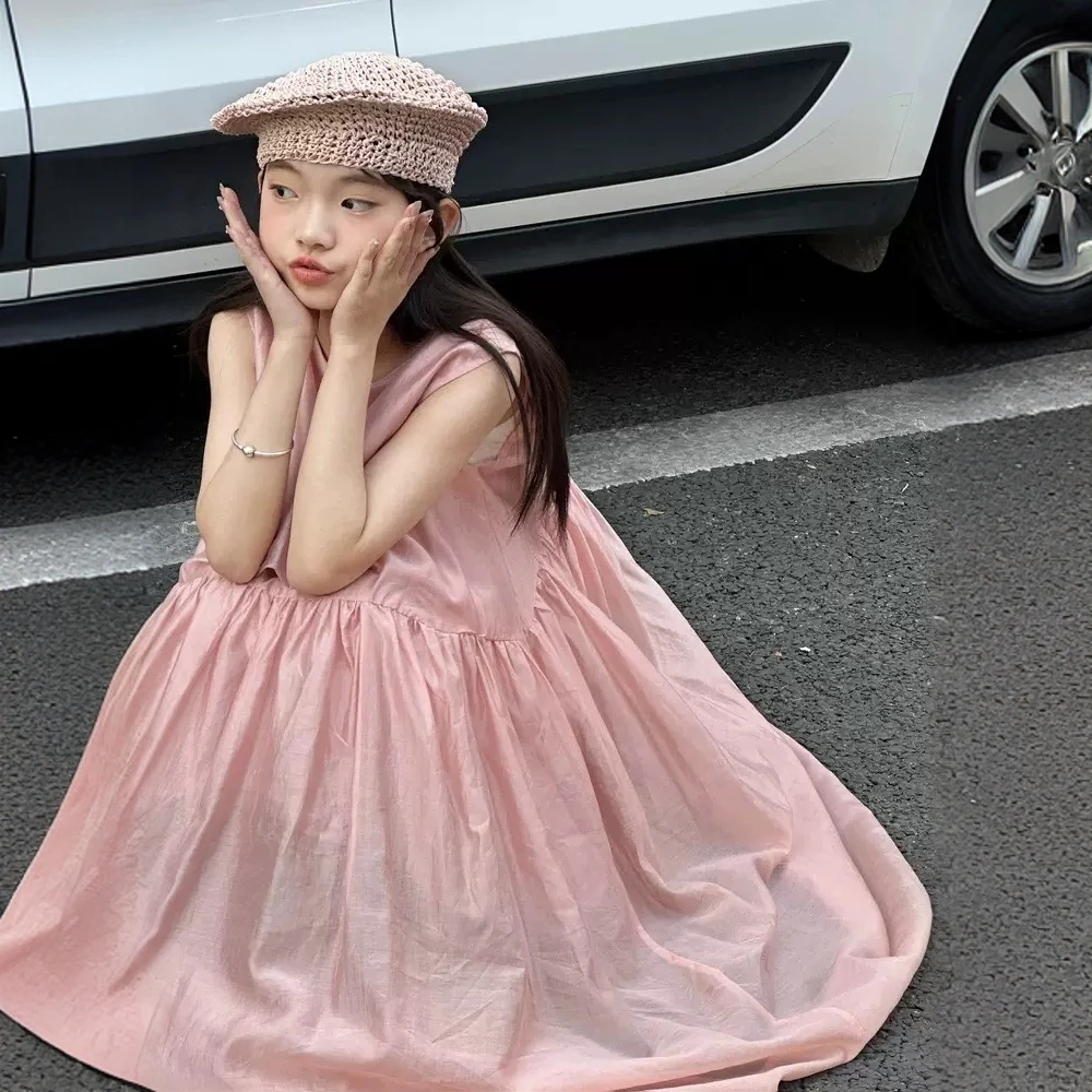 【大棵呆】 2025女童夏季蛋糕裙连衣裙韩版吊带裙/背心裙休闲风夏季