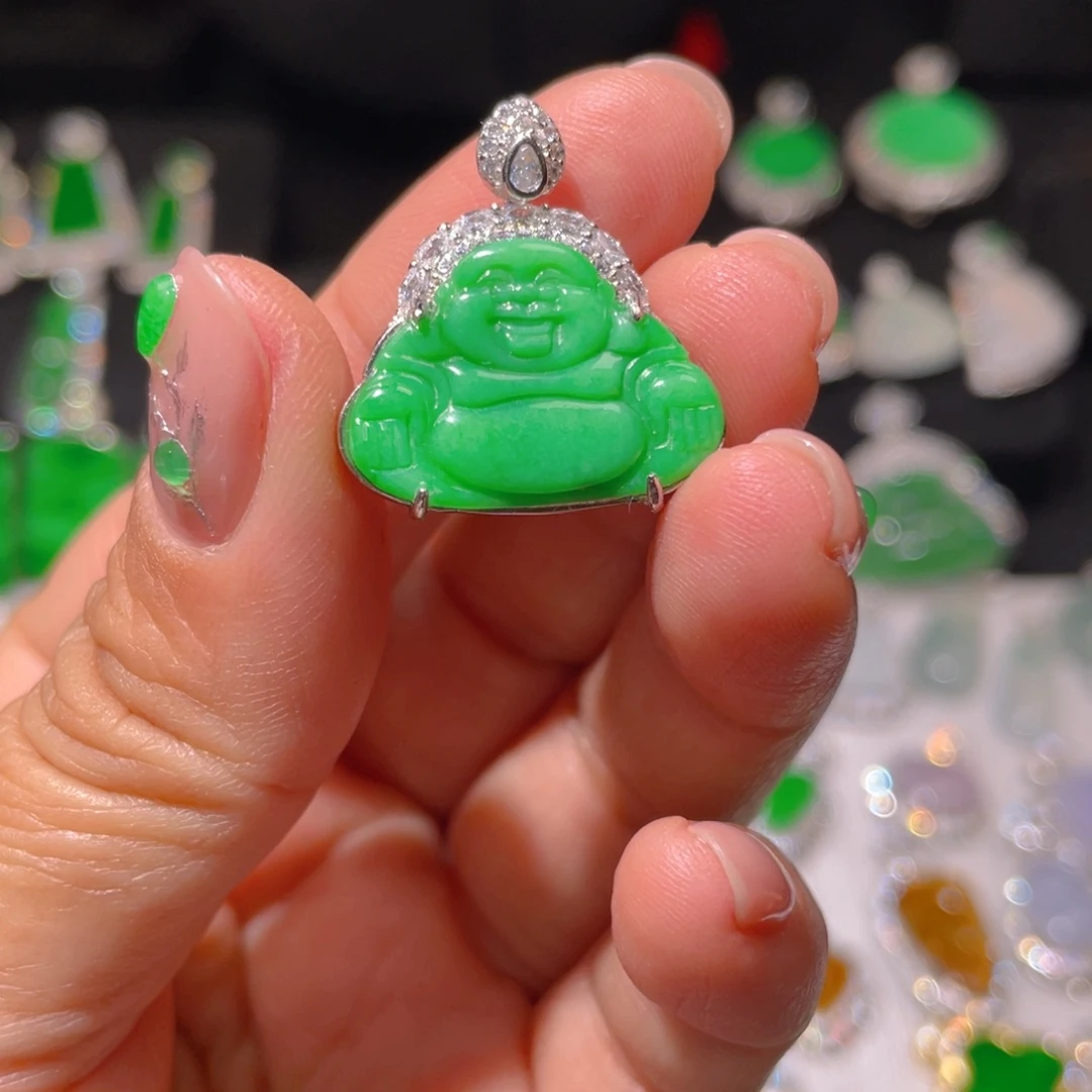 翡翠颈饰银S925镶嵌精品