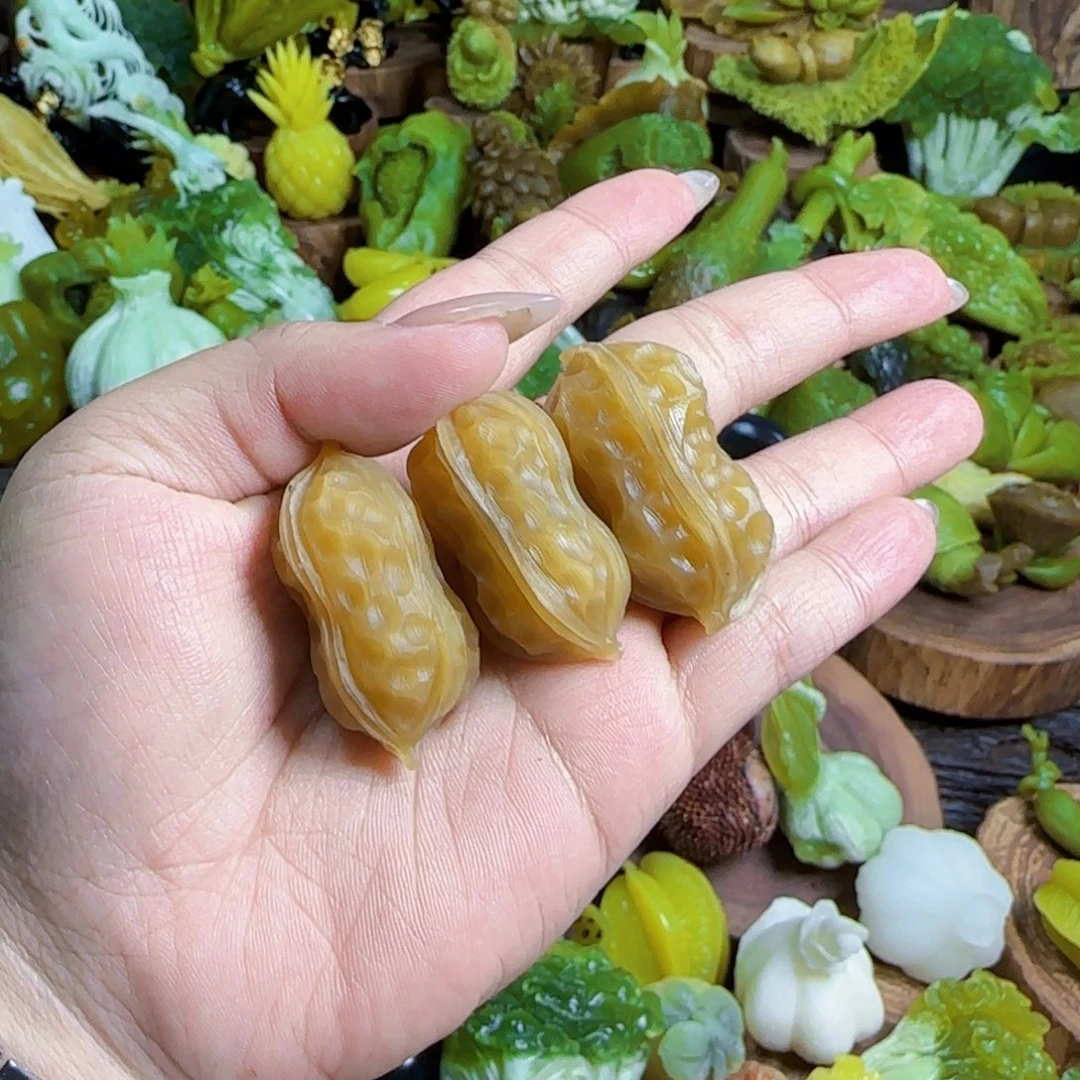 蛇纹石玉手把件未镶嵌一****空