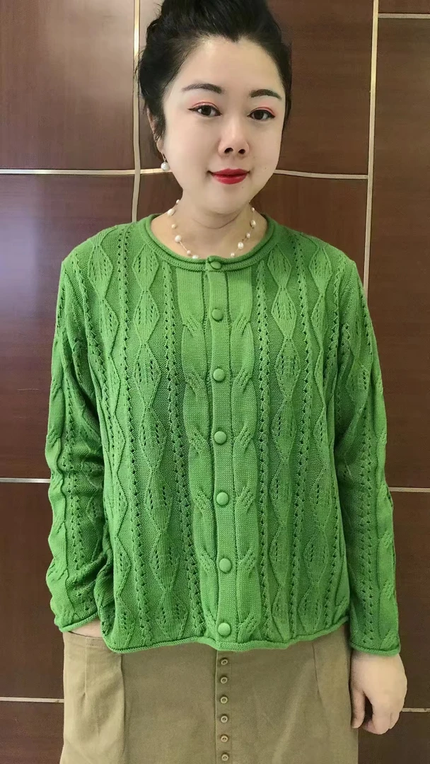 棉针织时尚镂空开衫