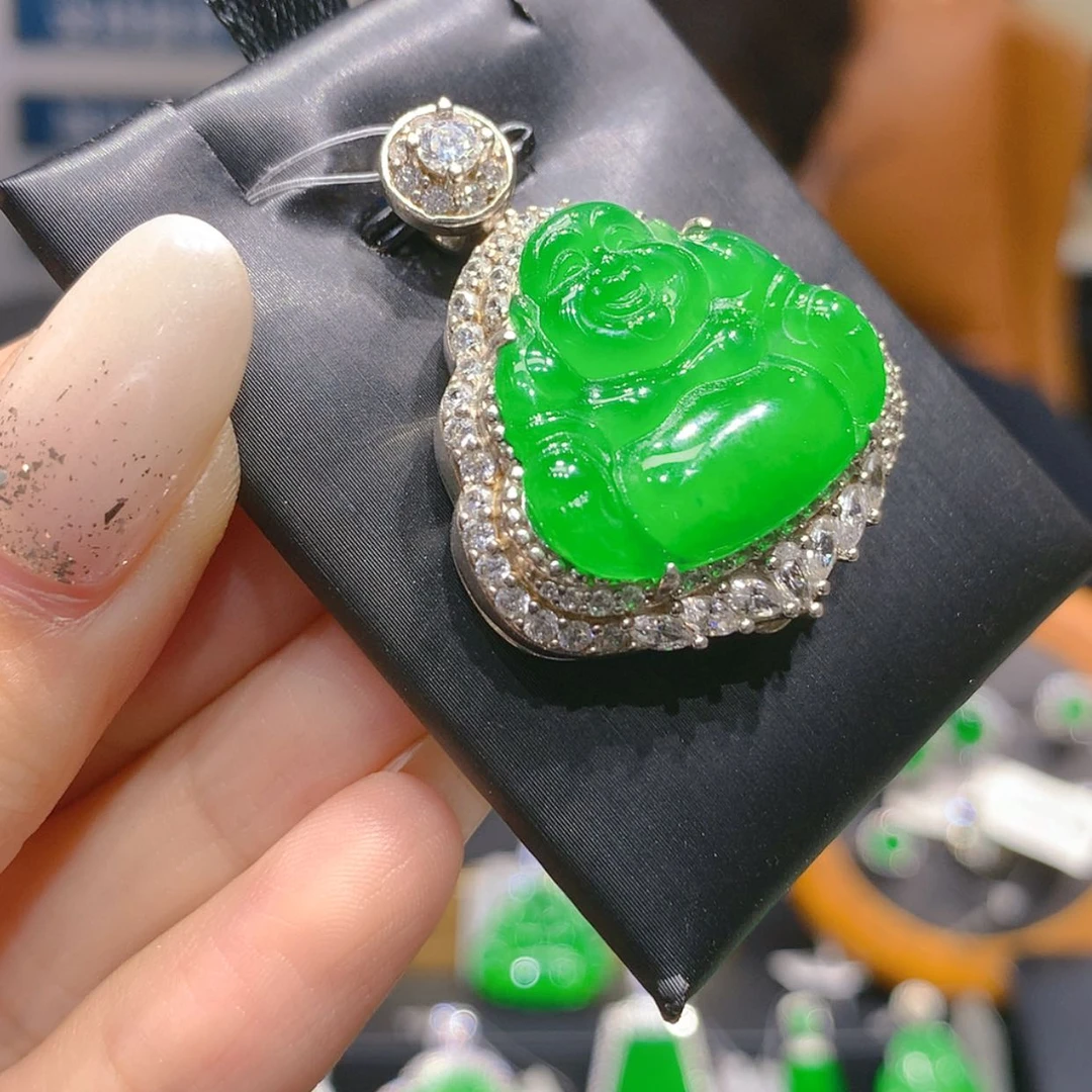 【闪购商品】颈饰银S925镶嵌翡翠5柒姐