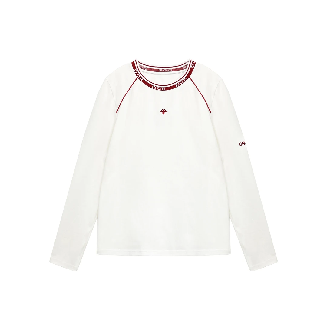 25早春新款刺绣显瘦圆领T恤长袖118628