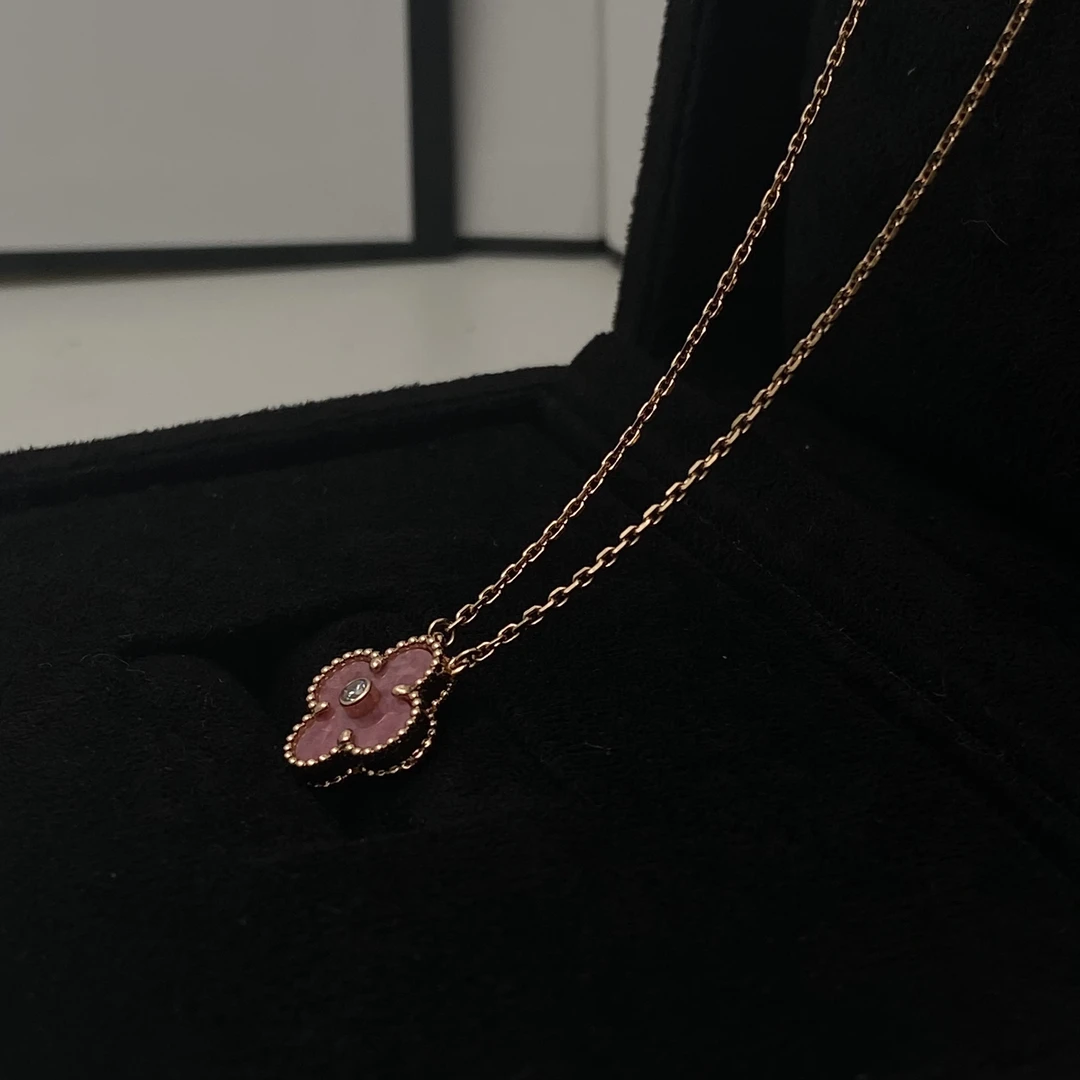 坠链均925银合成锆石 圣诞花花项链气质蓝色轻奢时尚百搭N0145