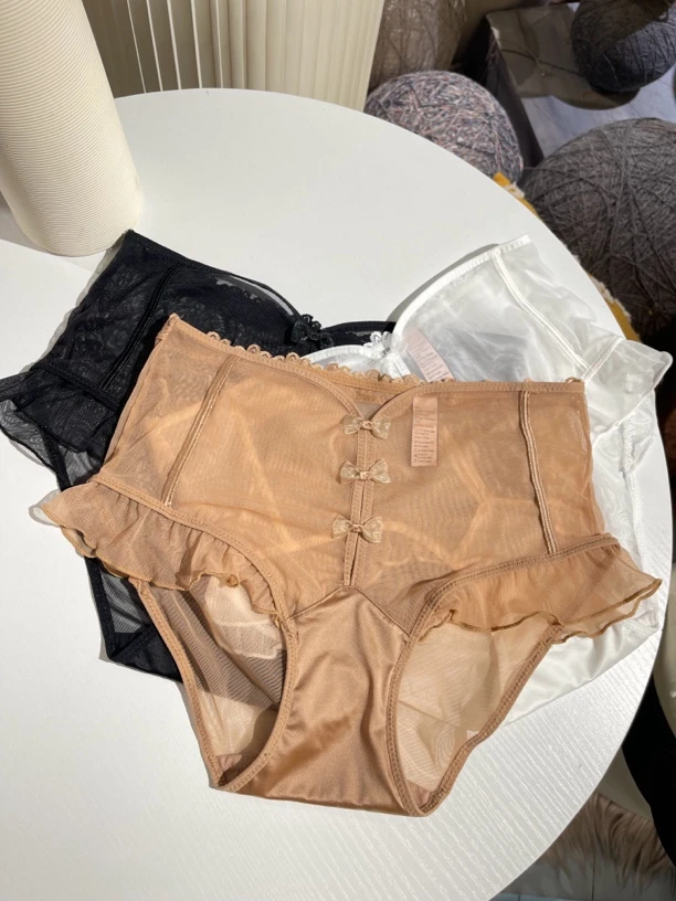 三条装 琥珀青霜 夏季维秘纯欲中高腰蕾丝女士内裤