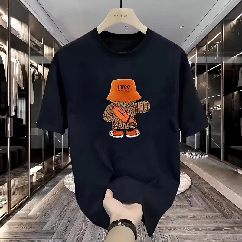 新款T恤半袖夏季痞帅潮牌宽松休闲重磅短袖恤美式青年慵懒风男装