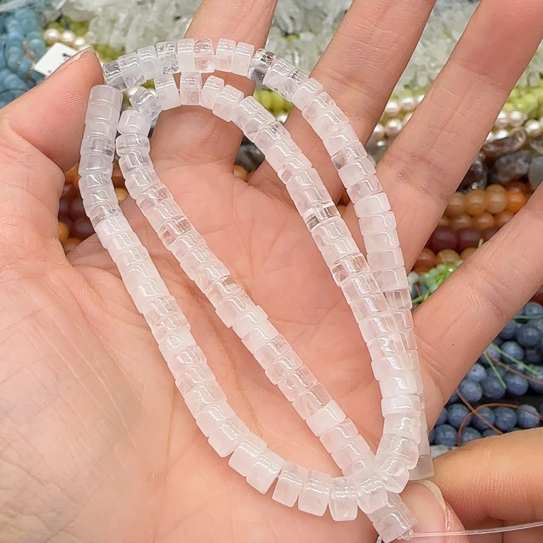 玛瑙/玉髓合金珠宝半成品白水晶6mm一条