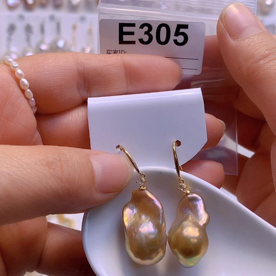 淡水珍珠耳饰银S925镶嵌
